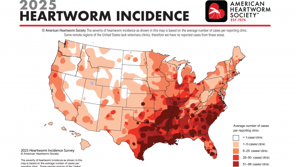 2025 Heartworm Incidence Map